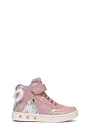 Geox Girl Pink Skylin Banded Patterned Ankle Sneaker | Derimod Geox Girl Pink Skylin Banded Patterned Ankle Sneaker | Derimod