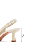 Women's Cream Open Back Thin Heeled Shoes | Derimod Women's Cream Open Back Thin Heeled Shoes | Derimod