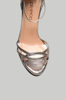 Bilekten Bağlamalı Kurşuni Kadın Topuklu Deri Ayakkabı | Derimod Bilekten Bağlamalı Kurşuni Kadın Topuklu Deri Ayakkabı | Derimod