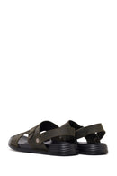 Male Khaki Nubuck Leather Sandals | Derimod Male Khaki Nubuck Leather Sandals | Derimod