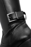 Women's Black Zippered Buckle Detailed Thick Heeled Boots | Derimod Women's Black Zippered Buckle Detailed Thick Heeled Boots | Derimod