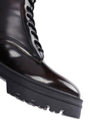 Women's Claret Red Zippered Leather Boots | Derimod Women's Claret Red Zippered Leather Boots | Derimod