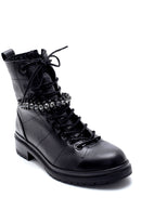 Women's Leather Stone Boots | Derimod Women's Leather Stone Boots | Derimod