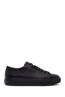 Erkek Siyah Bağcıklı Kalın Tabanlı Deri Sneaker | Derimod Erkek Siyah Bağcıklı Kalın Tabanlı Deri Sneaker | Derimod