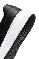 Erkek Siyah Bağcıklı Deri Sneaker | Derimod Erkek Siyah Bağcıklı Deri Sneaker | Derimod