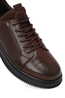 Male Brown Lace-Up Leather Sneaker | Derimod Male Brown Lace-Up Leather Sneaker | Derimod