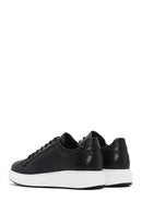 Erkek Siyah Bağcıklı Deri Sneaker | Derimod Erkek Siyah Bağcıklı Deri Sneaker | Derimod