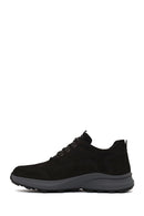 Erkek Siyah Bağcıklı Kalın Tabanlı Nubuk Deri Casual Sneaker | Derimod Erkek Siyah Bağcıklı Kalın Tabanlı Nubuk Deri Casual Sneaker | Derimod