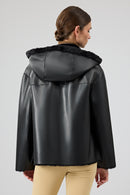 Gardena Women's Black Double-Sided Teddy Coat | Derimod Gardena Women's Black Double-Sided Teddy Coat | Derimod