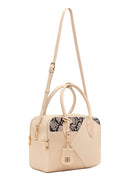 Woman Cream Long Strap Printed Shoulder Bag | Derimod Woman Cream Long Strap Printed Shoulder Bag | Derimod