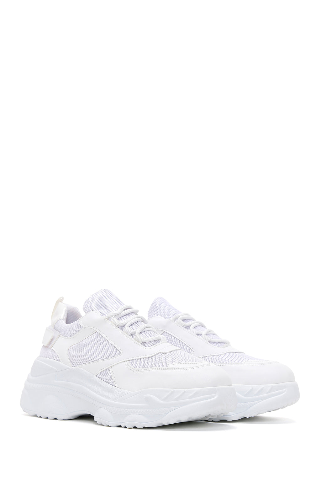 Kadın Beyaz Kalın Tabanlı Sneaker