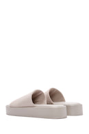 Women's Gray Thick Soled Slippers | Derimod Women's Gray Thick Soled Slippers | Derimod
