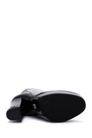 Women's Black High Heeled Platform Leather Boots | Derimod Women's Black High Heeled Platform Leather Boots | Derimod
