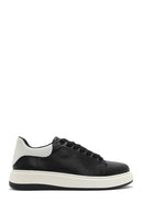 Erkek Siyah Bağcıklı Deri Sneaker | Derimod Erkek Siyah Bağcıklı Deri Sneaker | Derimod