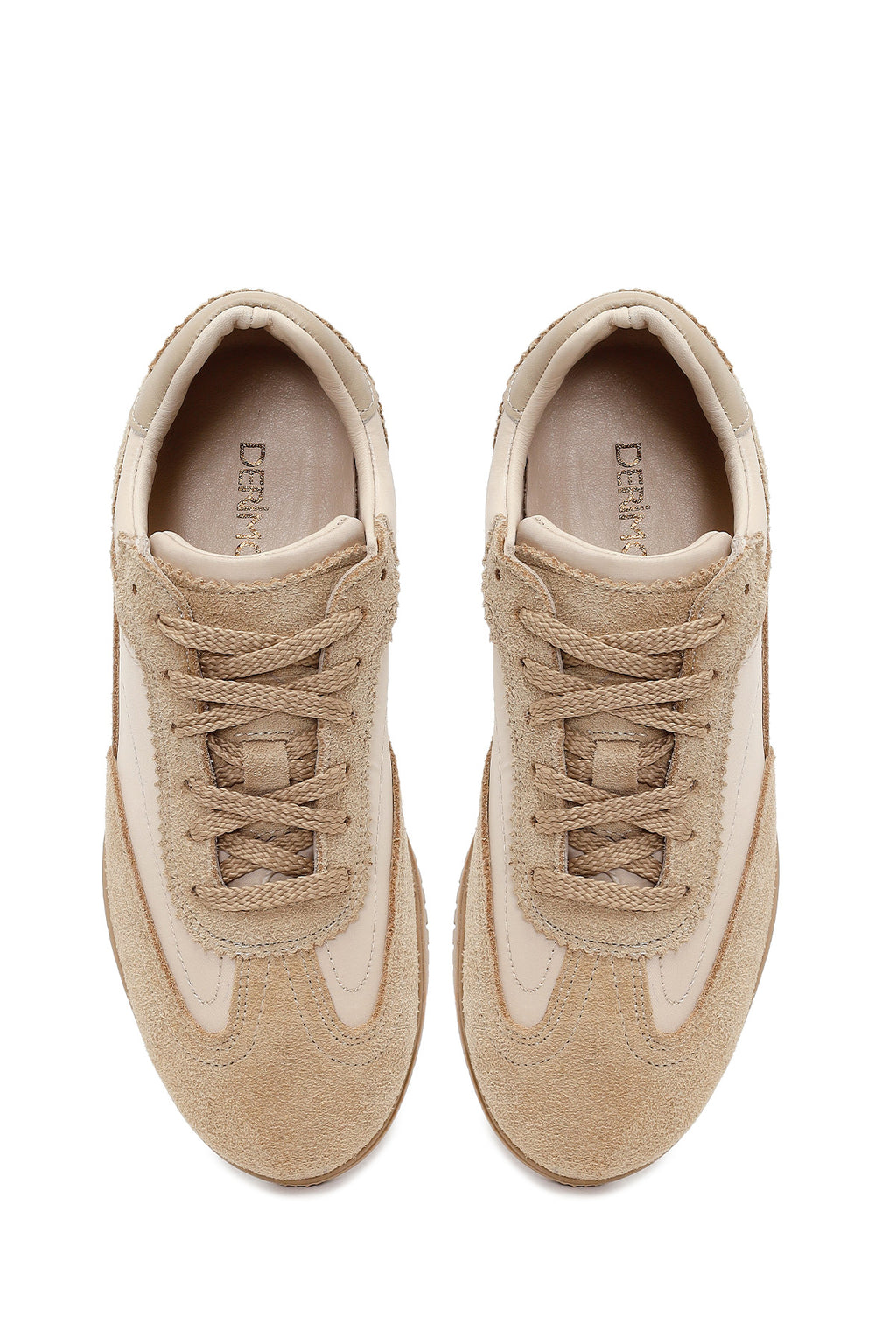 Kadın Bej Bağcıklı Süet Deri Sneaker