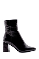 Women's Leather Patent Leather Heeled Boots | Derimod Women's Leather Patent Leather Heeled Boots | Derimod