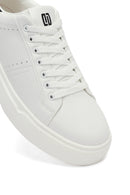 Male White Lace-Up Chunky Sneaker | Derimod Male White Lace-Up Chunky Sneaker | Derimod
