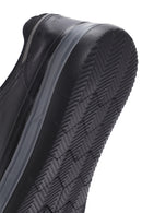 Erkek Siyah Bağcıklı Deri Sneaker | Derimod Erkek Siyah Bağcıklı Deri Sneaker | Derimod