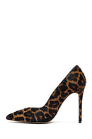 Woman Leopard High Thin-Heeled Leather Stiletto | Derimod Woman Leopard High Thin-Heeled Leather Stiletto | Derimod