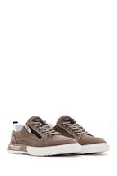 Erkek Vizon Nubuk Deri Sneaker | Derimod Erkek Vizon Nubuk Deri Sneaker | Derimod