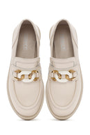 Kadın Bej Toka Detaylı Deri Maskülen Loafer | Derimod Kadın Bej Toka Detaylı Deri Maskülen Loafer | Derimod