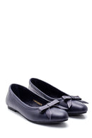 Women's Leather Bow Detailed Ballerinas | Derimod Women's Leather Bow Detailed Ballerinas | Derimod