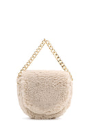 Women's Beige Plush Mini Crossbody Bag | Derimod Women's Beige Plush Mini Crossbody Bag | Derimod
