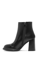 Women's Black Zippered Chunky Heel Boots | Derimod Women's Black Zippered Chunky Heel Boots | Derimod