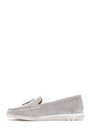 Women's Mink Buckled Suede Leather Comfort Loafer | Derimod Women's Mink Buckled Suede Leather Comfort Loafer | Derimod