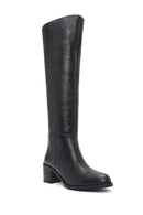 Women's Black Thick Heel Leather Boots | Derimod Women's Black Thick Heel Leather Boots | Derimod