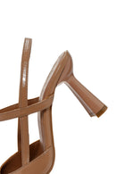 Kadın Bej Arkası Açık Topuklu Deri Ayakkabı | Derimod Kadın Bej Arkası Açık Topuklu Deri Ayakkabı | Derimod