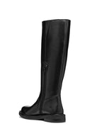 Geox Women's Black Serilda Zippered Leather Boots | Derimod Geox Women's Black Serilda Zippered Leather Boots | Derimod