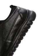Erkek Siyah Bağcıklı Deri Casual Sneaker | Derimod