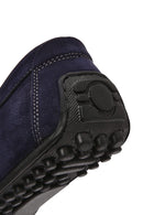 Men's Navy Blue Nubuck Leather Casual Loafer | Derimod Men's Navy Blue Nubuck Leather Casual Loafer | Derimod