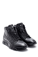Men's Leather Square Patterned Boots | Derimod Men's Leather Square Patterned Boots | Derimod