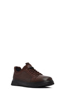 Male Brown Lace-Up Leather Sneaker | Derimod Male Brown Lace-Up Leather Sneaker | Derimod