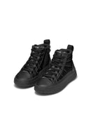Geox Girls Black Laquinny Lace-Up Fabric Ankle Sneakers | Derimod Geox Girls Black Laquinny Lace-Up Fabric Ankle Sneakers | Derimod