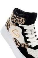 Alberto Guardiani Kadın Siyah Beyaz Leopar Deri Kalın Tabanlı Bilekli Sneaker | Derimod Alberto Guardiani Kadın Siyah Beyaz Leopar Deri Kalın Tabanlı Bilekli Sneaker | Derimod