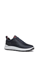 Geox Men's Navy Blue Spherica 4x4 Abx Laced Waterproof Leather Sneaker | Derimod Geox Men's Navy Blue Spherica 4x4 Abx Laced Waterproof Leather Sneaker | Derimod