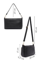 Kadın Siyah Uzun Askılı Deri Kol Çantası | Derimod Kadın Siyah Uzun Askılı Deri Kol Çantası | Derimod