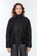 Kopenhag Kadın Siyah Softwear Mont | Derimod Kopenhag Kadın Siyah Softwear Mont | Derimod