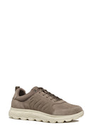 Geox Men's Mink Spherica Lace-Up Leather Sneaker | Derimod Geox Men's Mink Spherica Lace-Up Leather Sneaker | Derimod