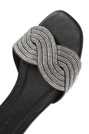 Women's Black Stone Slippers | Derimod Women's Black Stone Slippers | Derimod