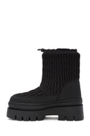 Women's Black Thick Soled Fabric Boots | Derimod Women's Black Thick Soled Fabric Boots | Derimod