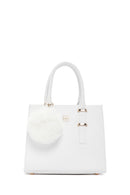 Women's White Long Strap Handbag with Accessory Detail | Derimod Women's White Long Strap Handbag with Accessory Detail | Derimod