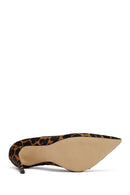 Woman Leopard High Thin-Heeled Leather Stiletto | Derimod Woman Leopard High Thin-Heeled Leather Stiletto | Derimod
