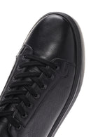Erkek Siyah Bağcıklı Deri Sneaker | Derimod Erkek Siyah Bağcıklı Deri Sneaker | Derimod