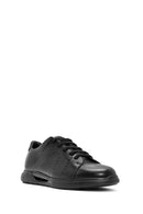 Erkek Siyah Bağcıklı Deri Sneaker | Derimod Erkek Siyah Bağcıklı Deri Sneaker | Derimod