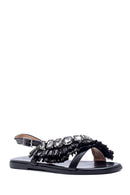 Women's Casual Stone Detailed Sandals | Derimod Women's Casual Stone Detailed Sandals | Derimod
