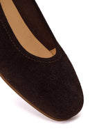 Woman Brown Suede Leather Ballet Flat | Derimod Woman Brown Suede Leather Ballet Flat | Derimod